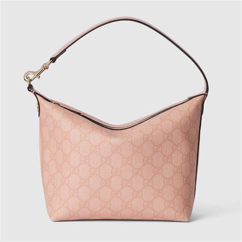 Mini borsa a spalla Ophidia GG in GG Supreme rosa antico